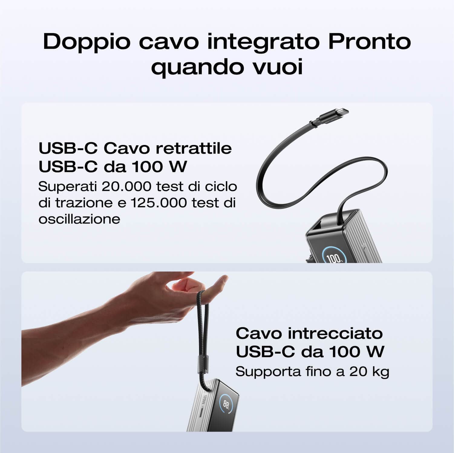 EcoFlow RAPID 25000mAh Power Bank in Verde, cavi retrattili - Image 7