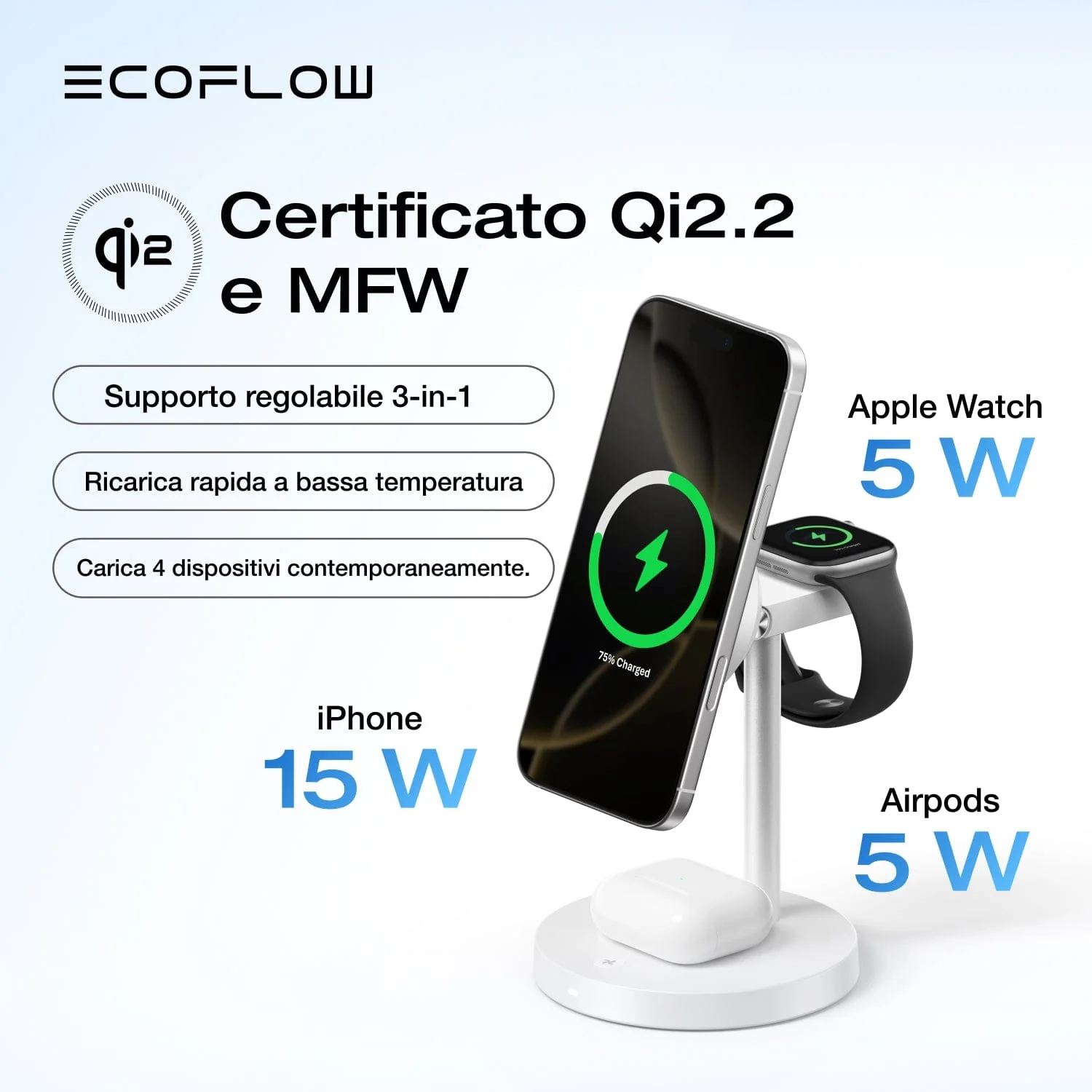 EcoFlow Stazioni di ricarica wireless EcoFlow RAPID Mag Qi2 (3 in 1) - Image 3