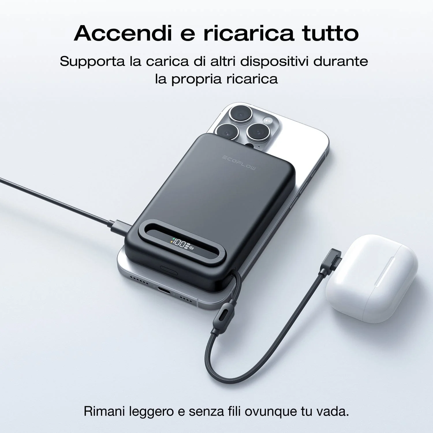 Power bank EcoFlow RAPID Mag Qi2.2 (10.000 mAh, 25 W, cavo USB-C integrato) - Image 10