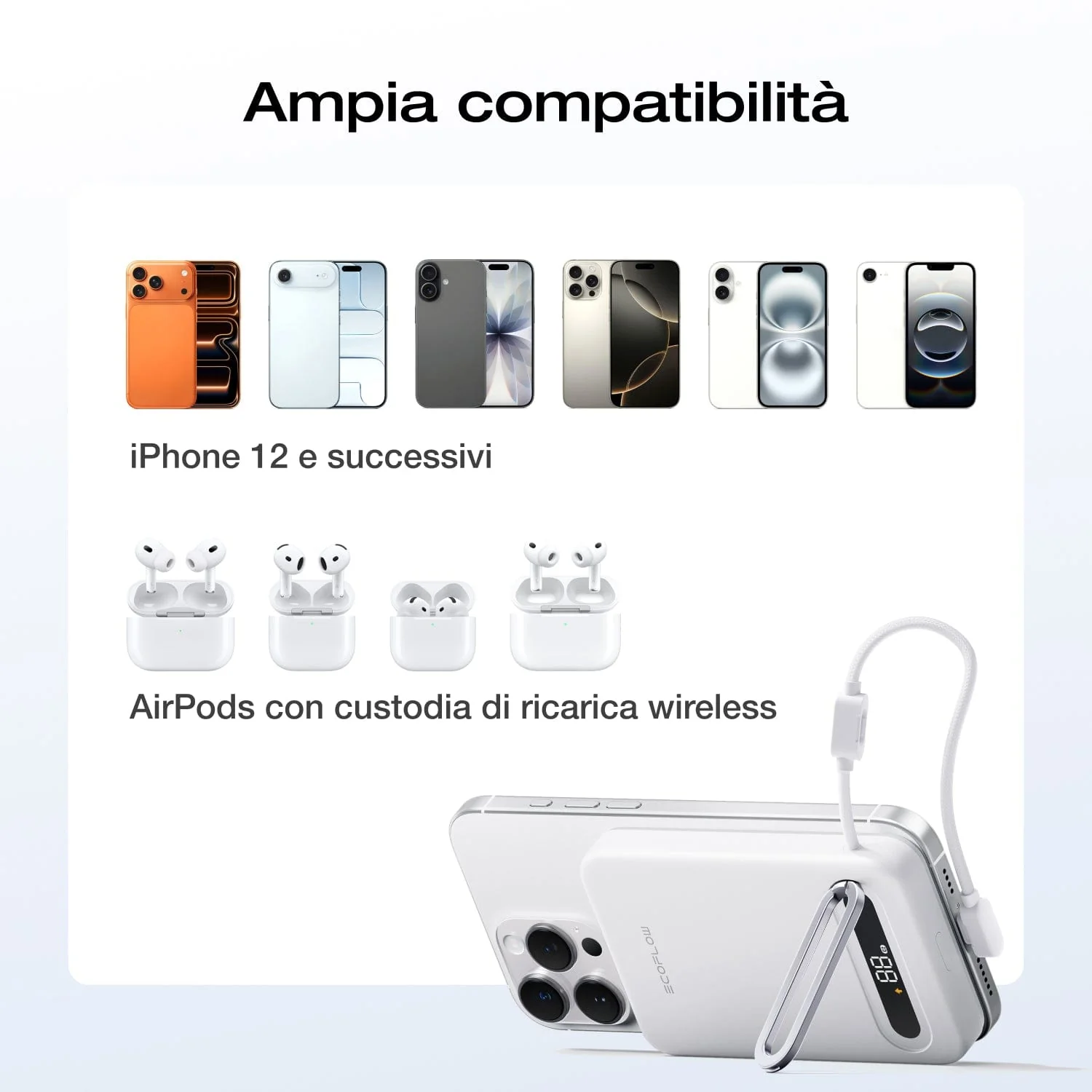 Power bank EcoFlow RAPID Mag Qi2.2 (10.000 mAh, 25 W, cavo USB-C integrato) - Image 11