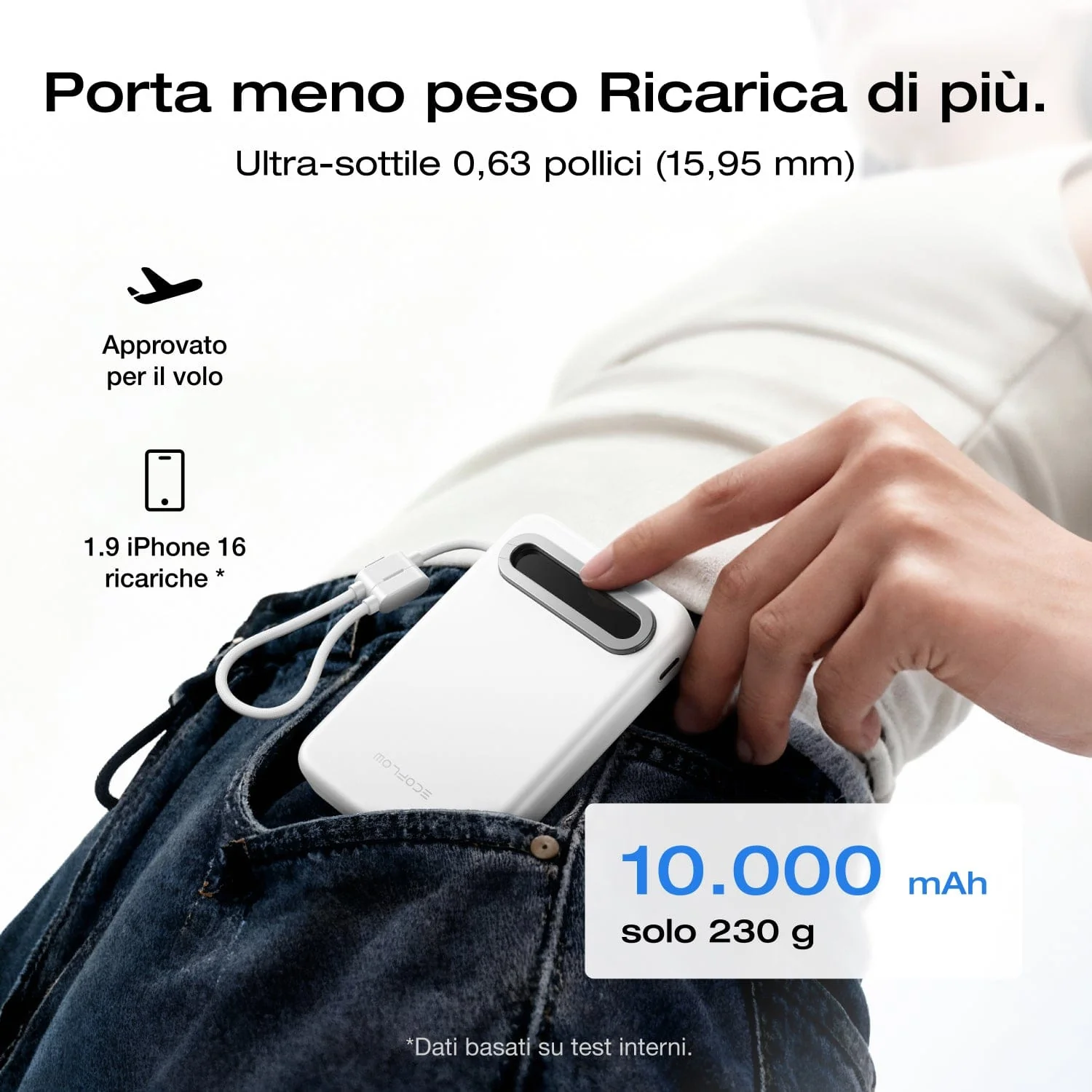 Power bank EcoFlow RAPID Mag Qi2.2 (10.000 mAh, 25 W, cavo USB-C integrato) - Image 8