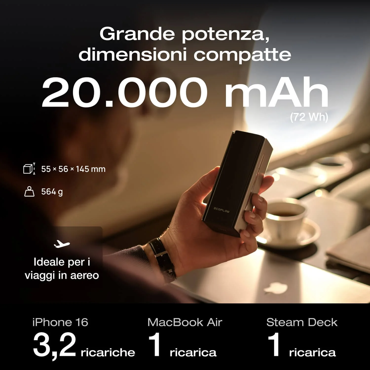 Power bank EcoFlow RAPID Pro (20.000 mAh, 230 W, cavo integrato da 100 W) - Image 6